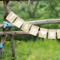 Rustic Just Married Mr & Mrs Wedding Bunting Decoration