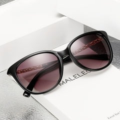 Vintage Round Sunglasses Gradient Metal Cat Eye Shades Women