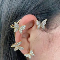 Sparkle Butterfly Ear Clip Temperament Jewelry For Women Girls