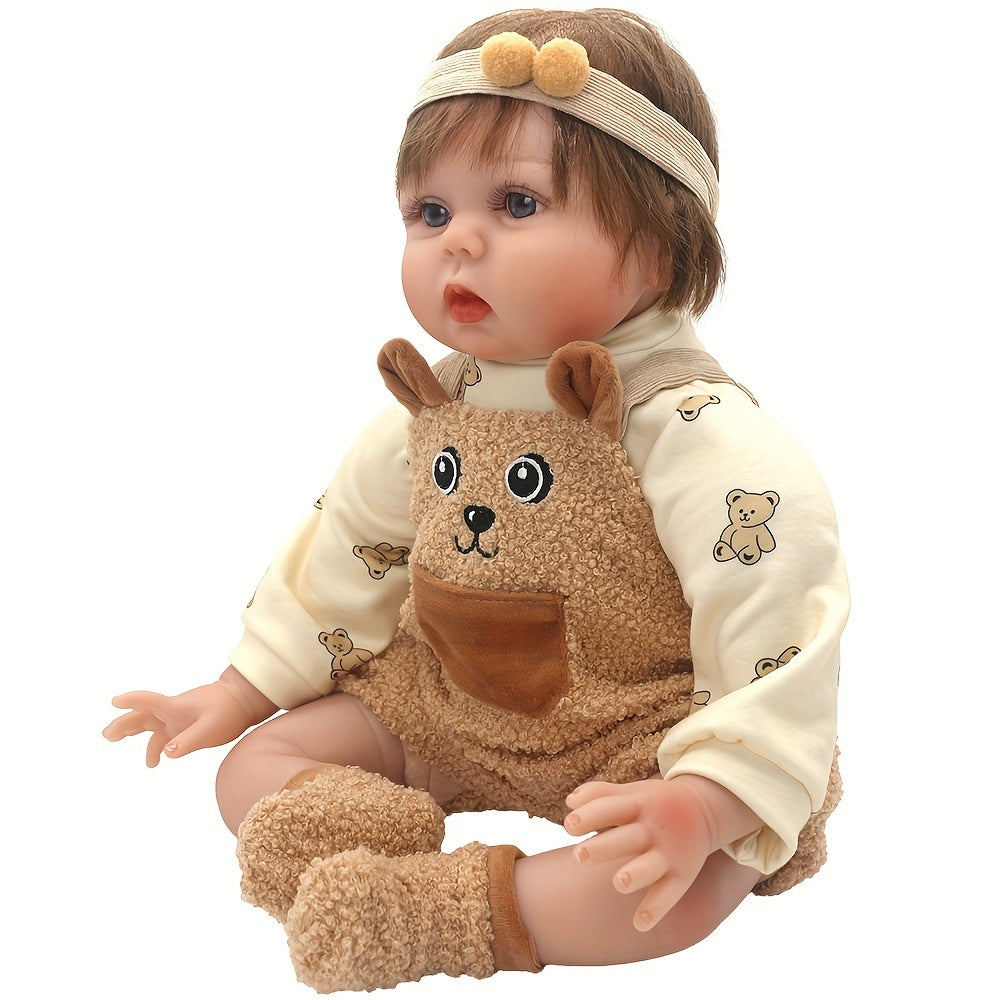Brown Teddy Bear Plush Onesie for 22" Reborn Dolls