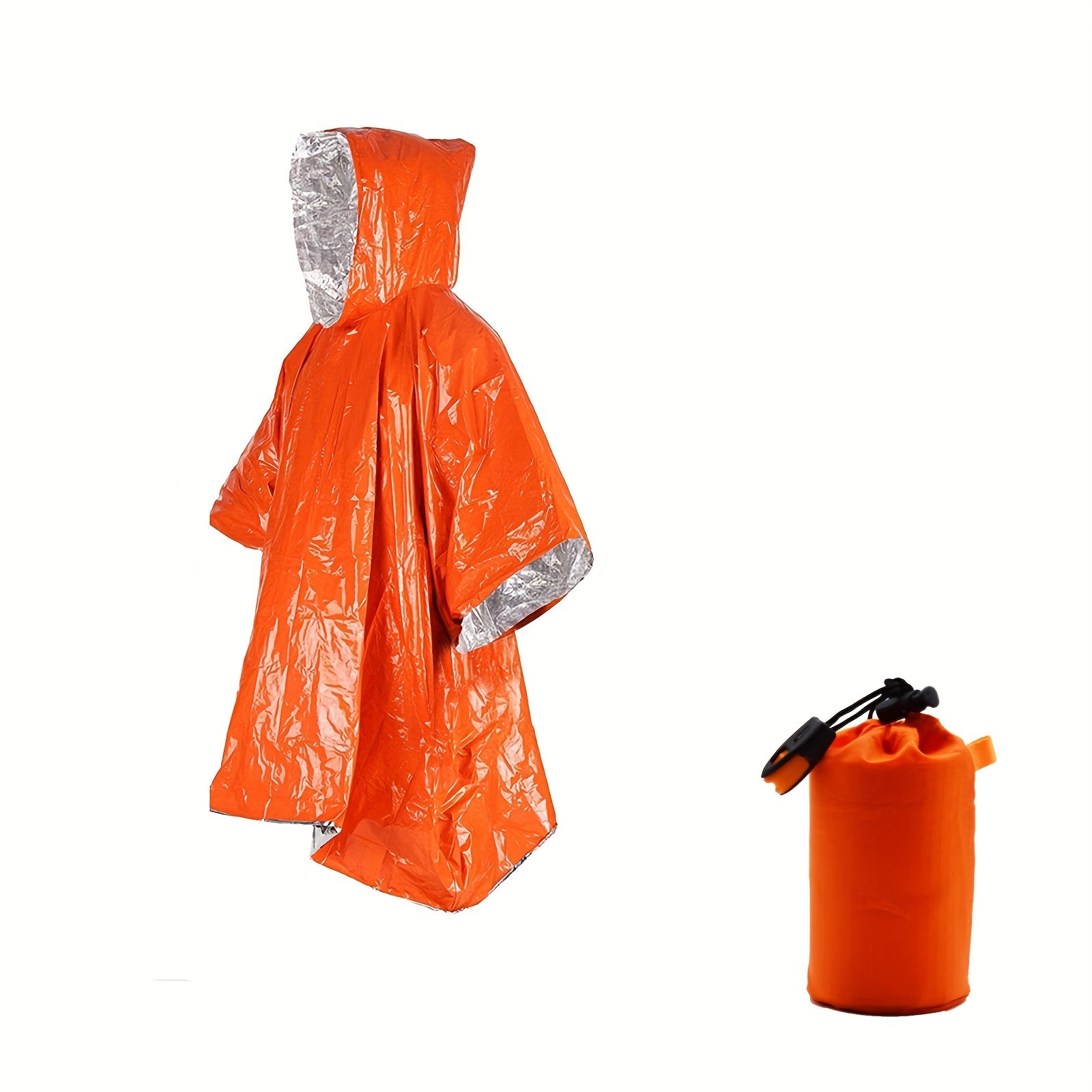 Portable Waterproof First Aid Raincoat with Survival Whistle