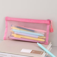 Gray Large Capacity Pencil Case Student Storage Bag