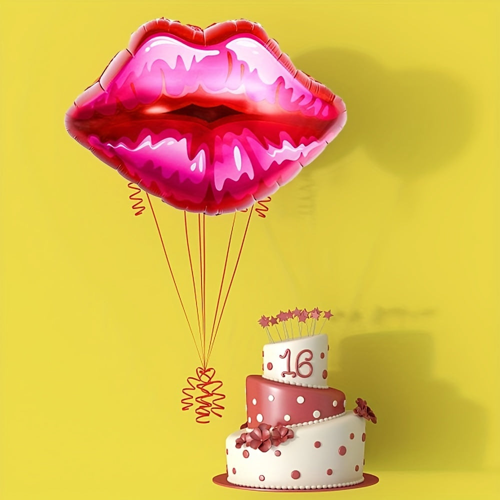 4pcs Red Lips Balloons Foil Mylar Balloons for Party