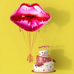 4pcs Red Lips Balloons Foil Mylar Balloons for Party