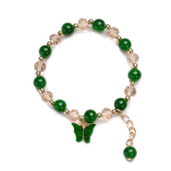 Beaded Butterfly Charm Bracelet Glass Sweet Jewelry Gift Yoga Meditation