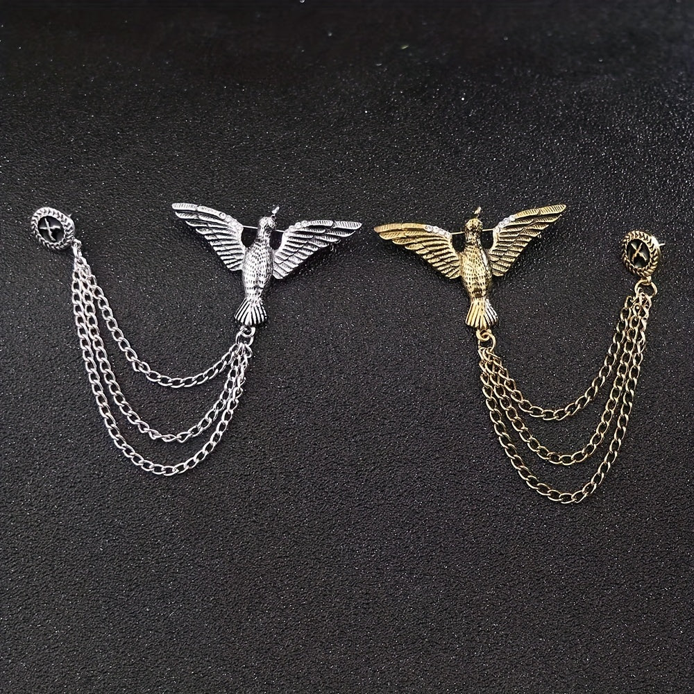 Eagle Brooch Men's Chain Suit Accessories Corsage Pin
