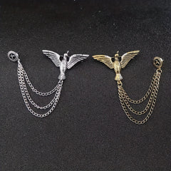 Eagle Brooch Men's Chain Suit Accessories Corsage Pin