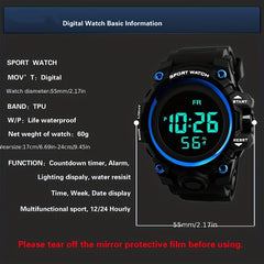 Men's Outdoor Sports Digital Watch Multifunctional Glow