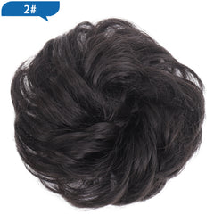 Curly Synthetic Bun Hair Extensions Elastic Donut Ponytail