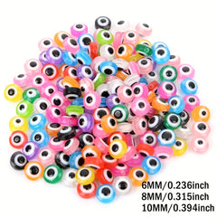 50-100pcs Evil Eye Beads Oval Spacer Resin DIY Charms for Jewelry Making