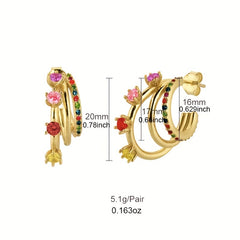 Colorful Drop Earrings 24K Plated Copper Earrings