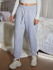 Warm Fleece Lined Drawstring Pants for Women