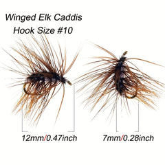 10pcs Brown Elk Caddis Nymph Fly Bait for Trout Fishing