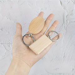 Wood Keychain Wooden Pendant Creative Small Gift DIY Engraved