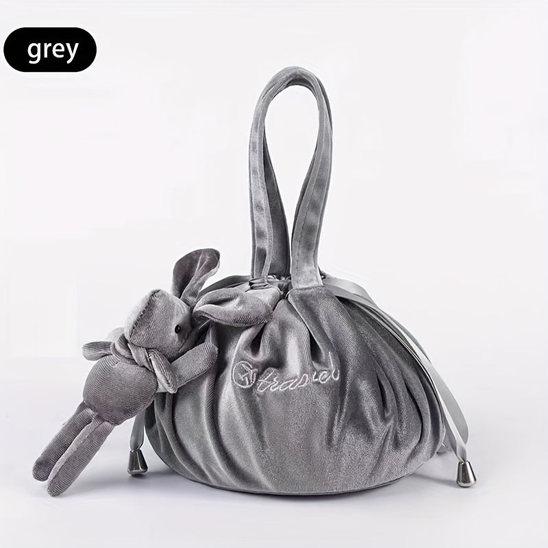 Minimalist Bunny Drawstring Bag for Travel Toiletries