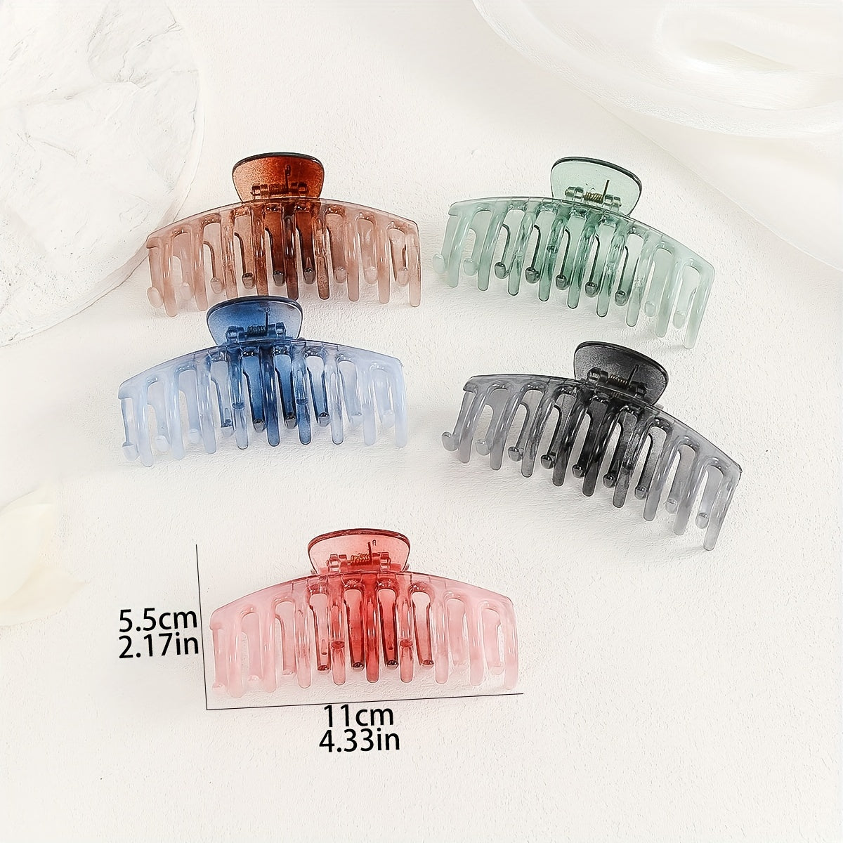 5pcs Gradient Hair Claw Shark Claw Large Back Head Hair Clip Hair Accessories