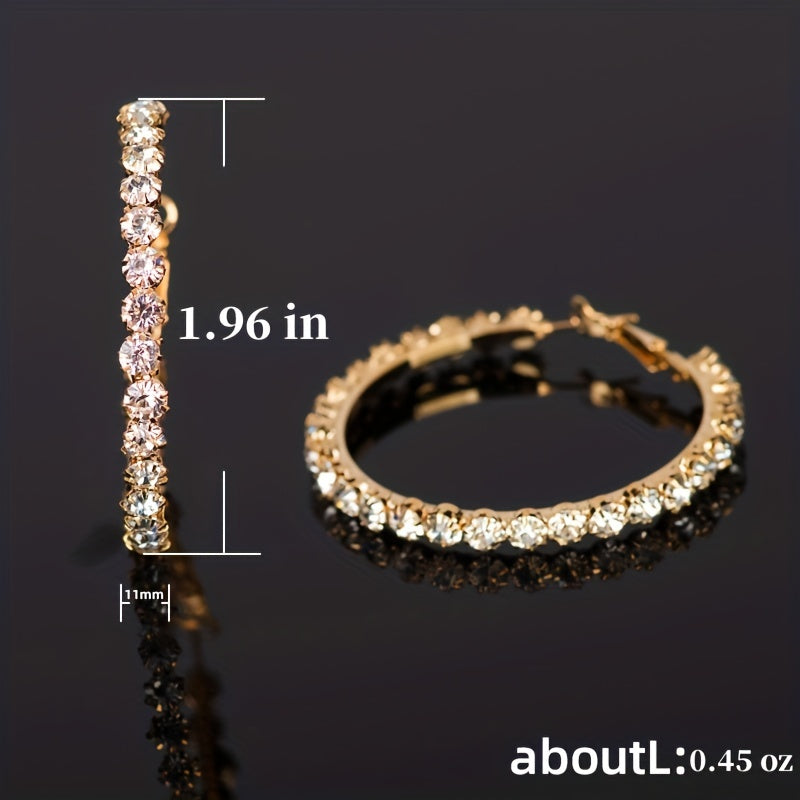 Big Hoop Earrings Oversized Zircon Circle Party Jewelry