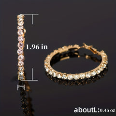 Big Hoop Earrings Oversized Zircon Circle Party Jewelry