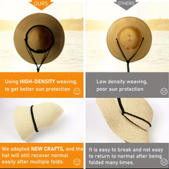 Perforated Straw Hat Summer Sun Hat Men Women