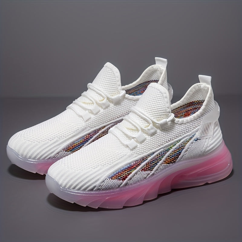 Breathable Flying Woven Shoes Lace Up Sneakers Running Shoes