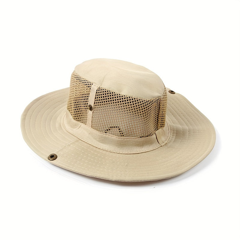 Mesh Hollow Out Sun Hat Unisex Breathable Sunshade Bucket Hat