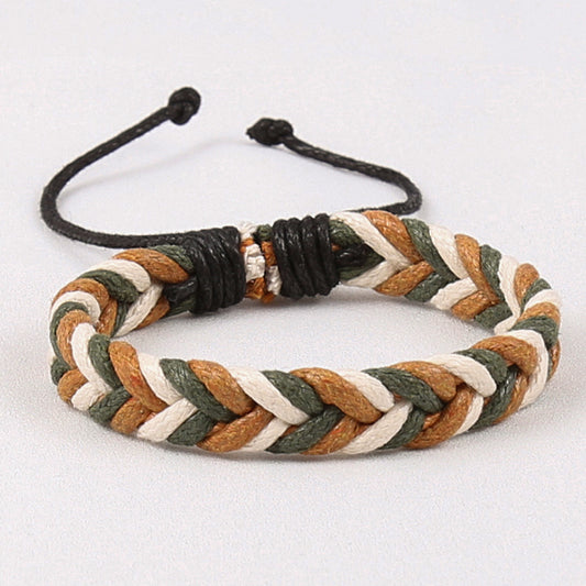 Boys Vintage Braided Bracelet Adjustable Wristband Couple Holiday Jewelry Gift