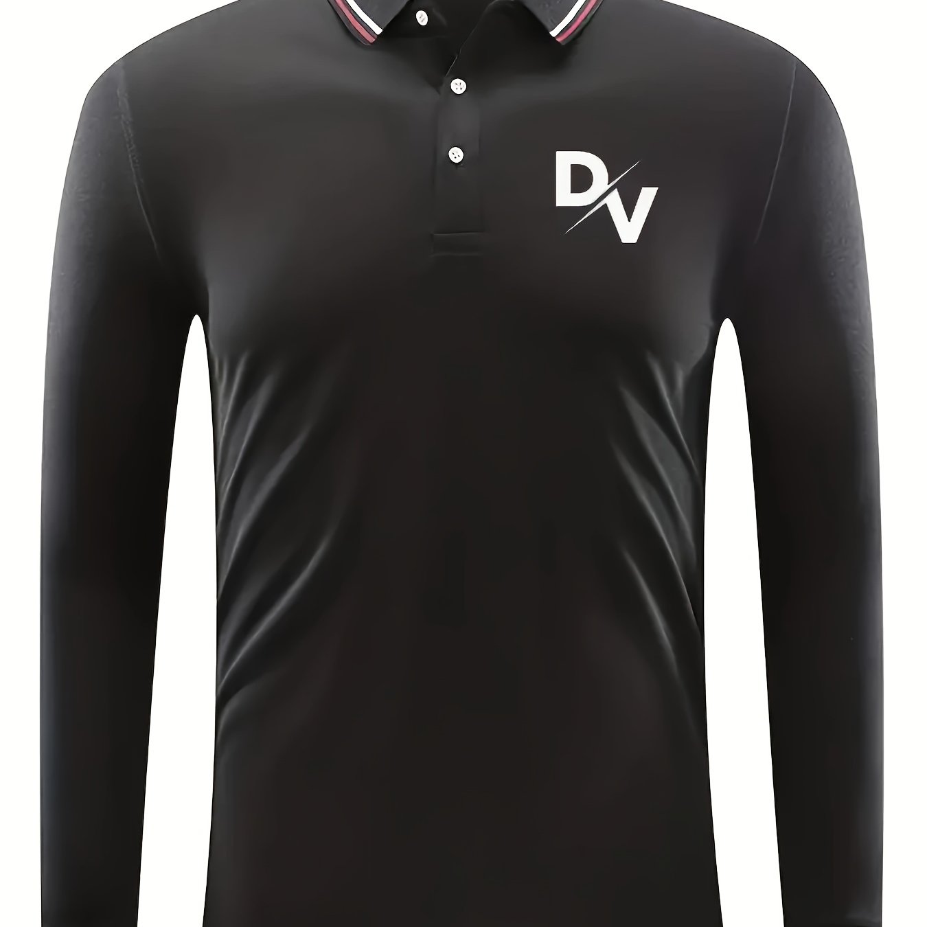 Men's DV Print Long Sleeve Golf Shirt