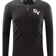 Men's DV Print Long Sleeve Golf Shirt