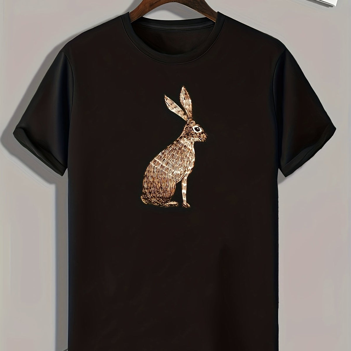 Rabbit Pattern Print Men's Sports T-Shirt