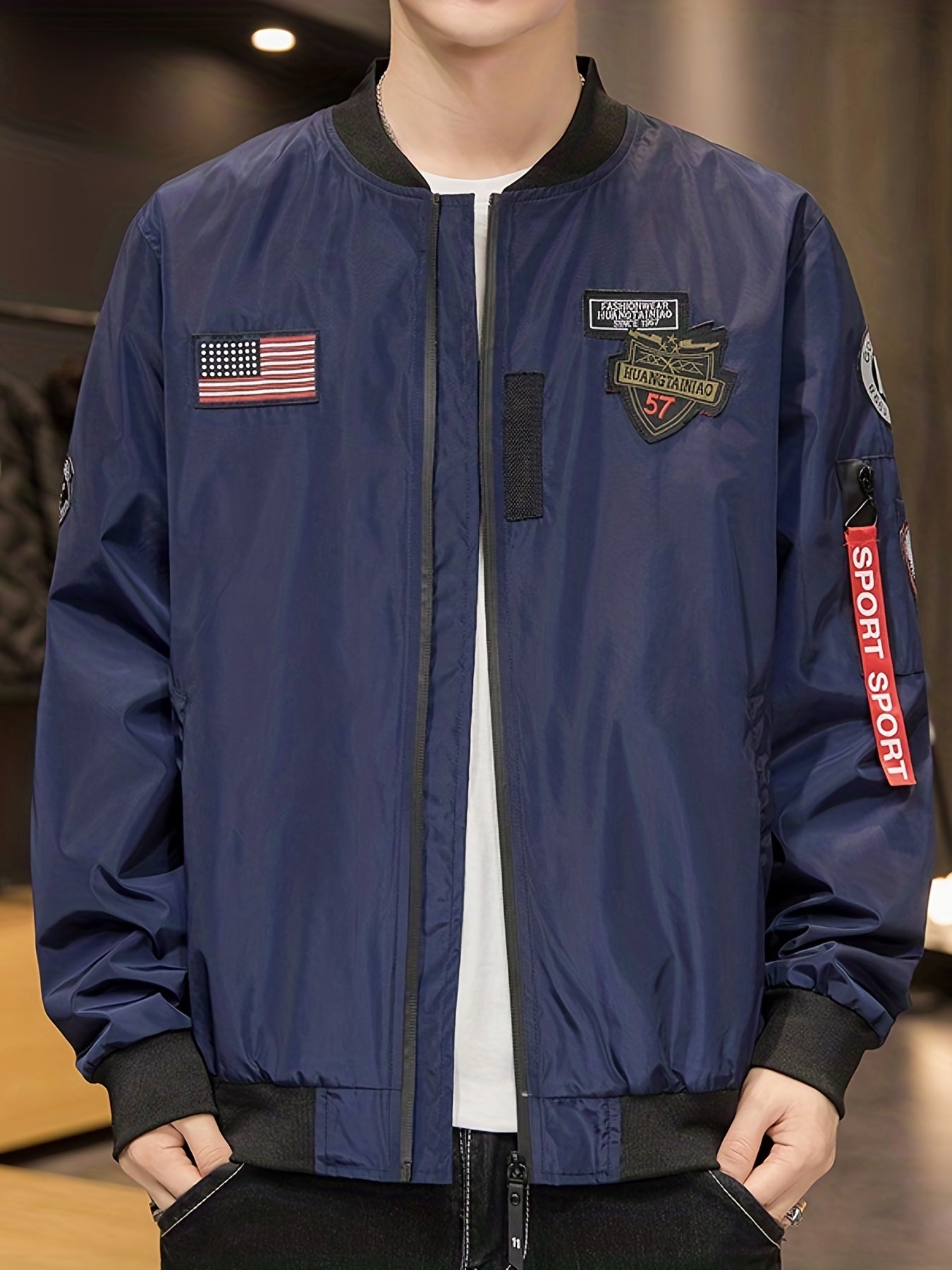 Men's Casual Zip Up Jacket for Spring Fall