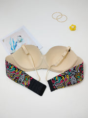 Abstract Print Push Up Bra Seamless Bralette Women's Lingerie & Underwear