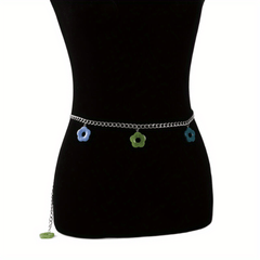Flower Pendant Waist Chain Hollow Out Metal Belly Chain