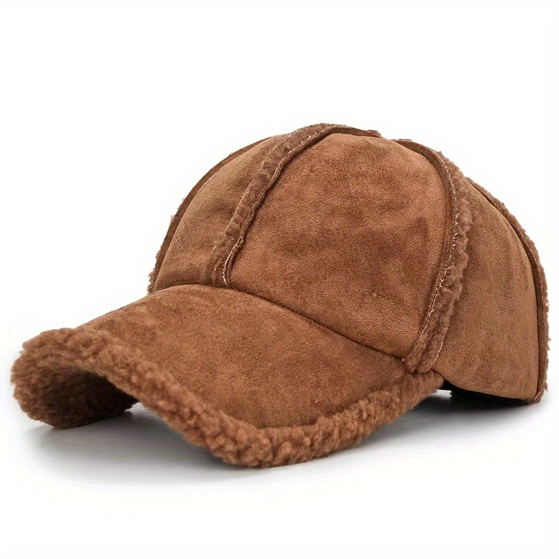 Velvet Baseball Cap Warm Thick Plush Peaked Cap
