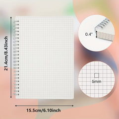 3 Pack Spiral Notebook Mesh Lined Blank 100gsm Thick Paper