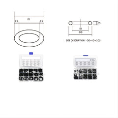 200Pcs Nitrile Silicone Rubber O Ring Repair Kit Faucet Sealing Valve