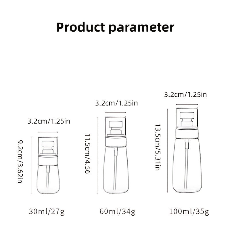 Refillable Portable Spray Bottles for Skin Care 30 60 100ml