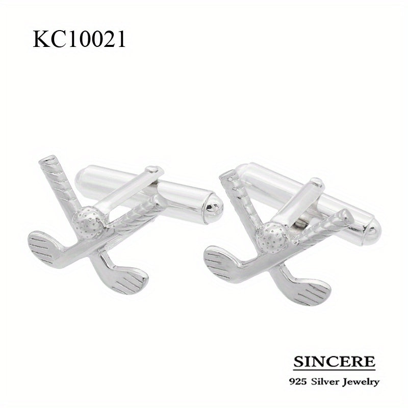 S925 Men's Golf Style Cufflinks