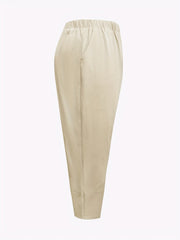  Solid Elastic Waist Cargo Pants