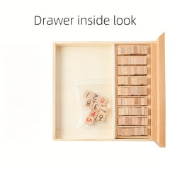 Wooden Sudoku Board Game with Drawer 2 in 1 Dual Grid Puzzle & Brain Teaser Toy