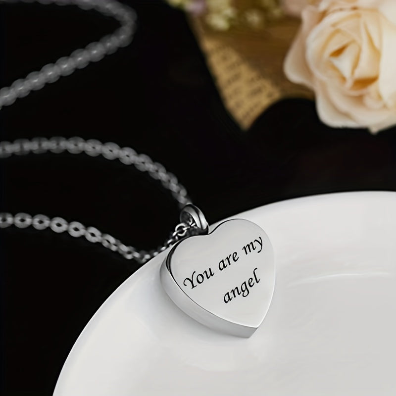 Heart Shaped Stainless Steel Cremation Urn Necklace for Pet Ashes