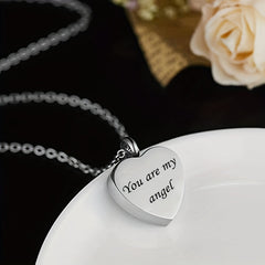 Heart Shaped Stainless Steel Cremation Urn Necklace for Pet Ashes