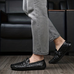 Metal Buckle Flat Loafers Women's Slip On Walking Shoes
