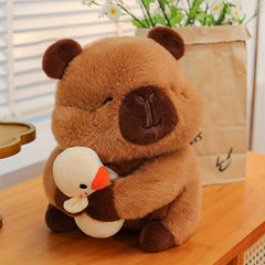 Capybara Plush Toy & Duck Stuffed Animal Brown