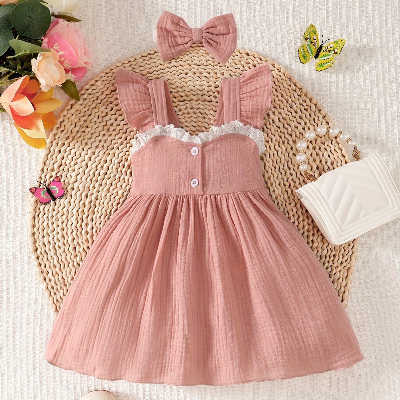 Baby Girls Puffy Princess Dress Pure Cotton Summer Clothes