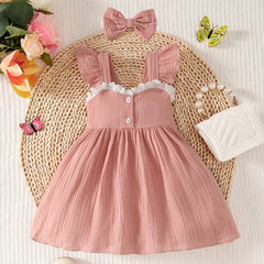 Baby Girls Puffy Princess Dress Pure Cotton Summer Clothes