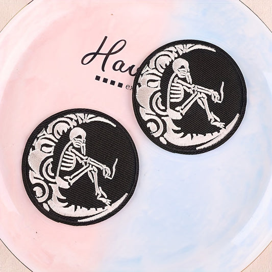 2pcs Skull Embroidery DIY Patch for Clothes Backpack Hat