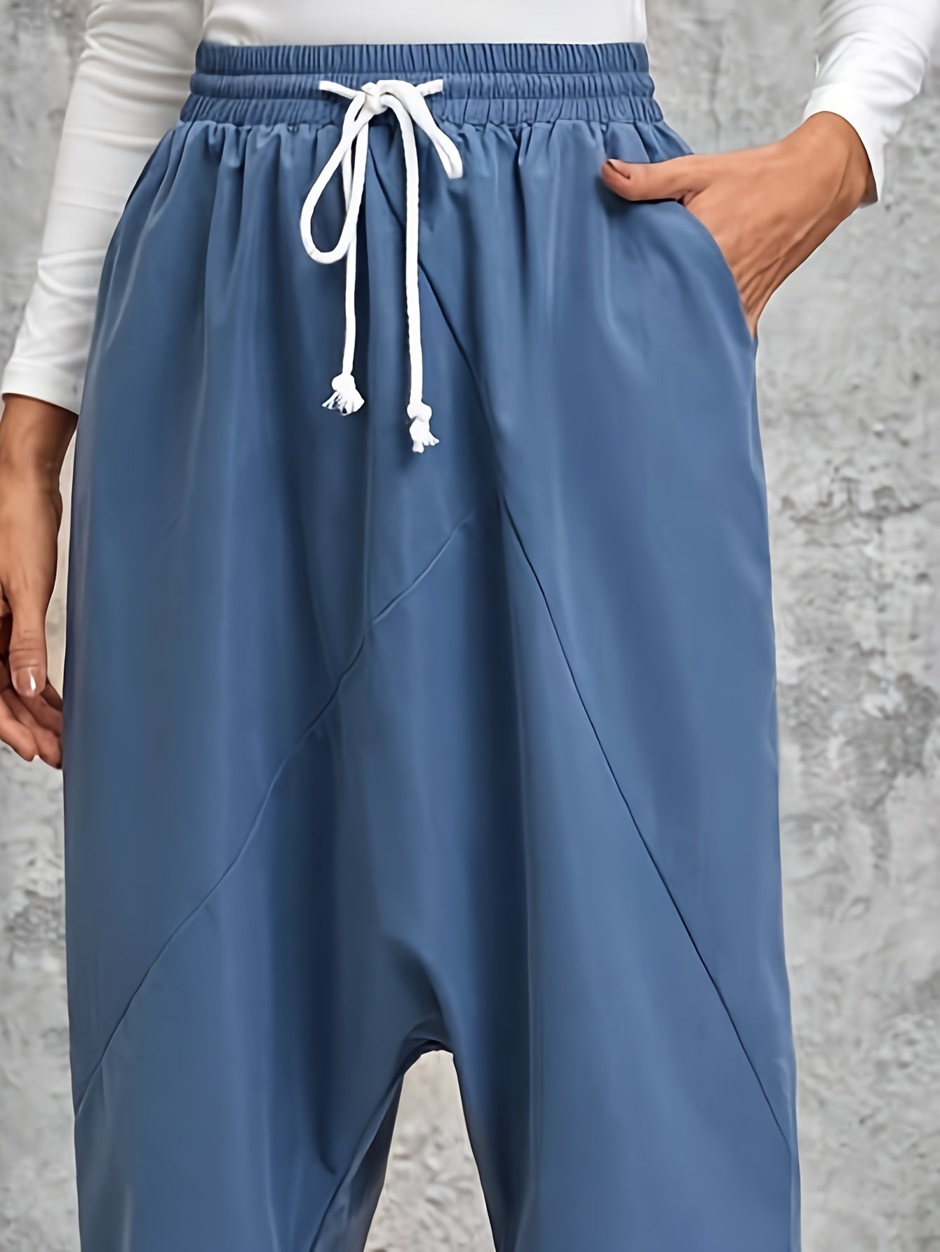  High Rise Harem Trousers with Pockets