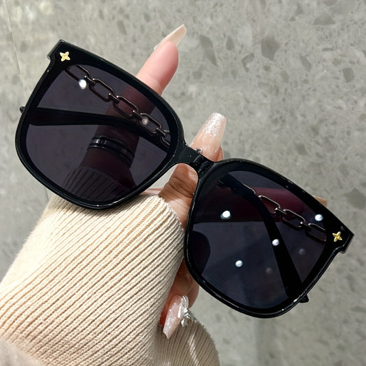 Cat Eye Sunglasses Vintage Square Chain Link Glasses