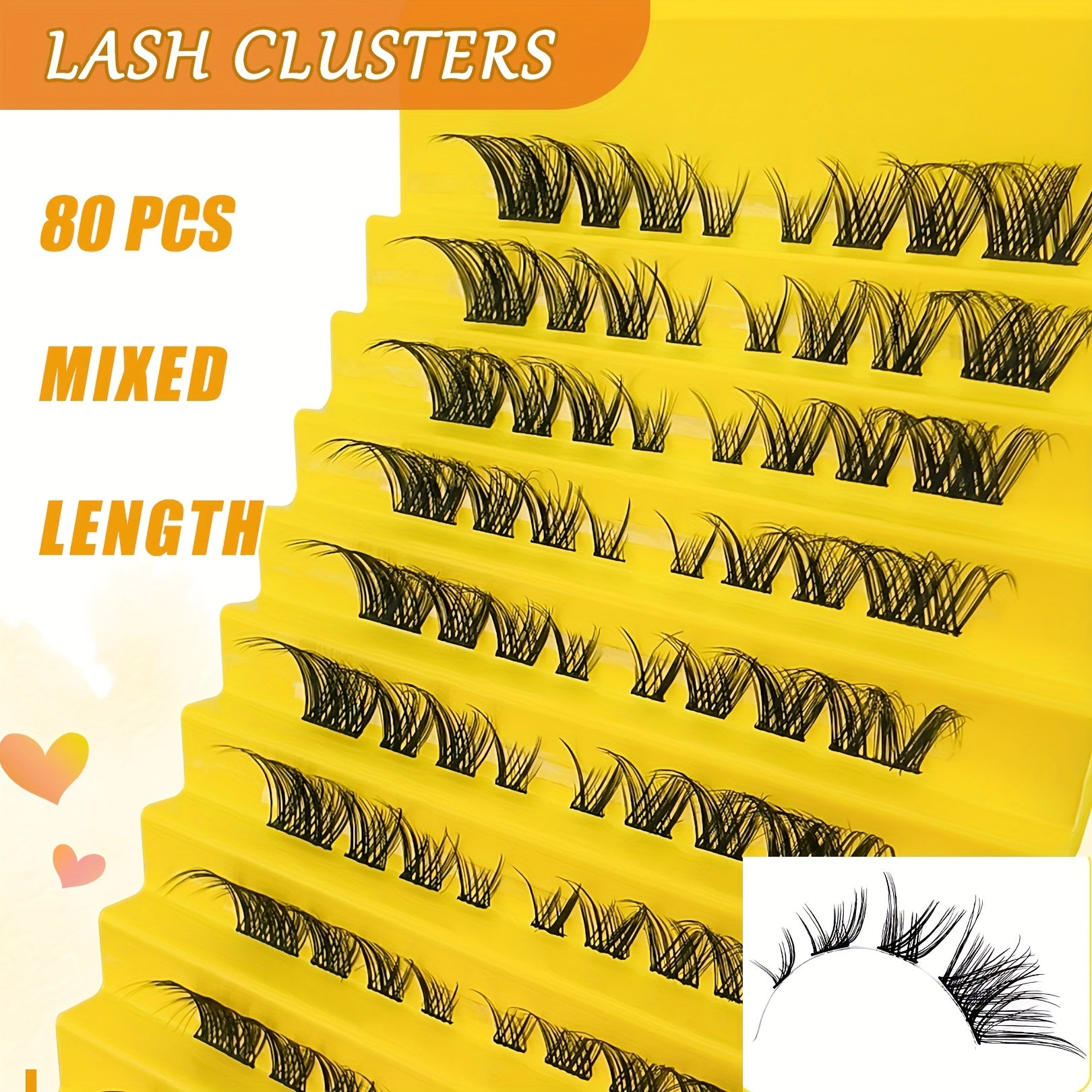 80 Clusters Cat Eye Eyelashes Natural DIY False Lashes