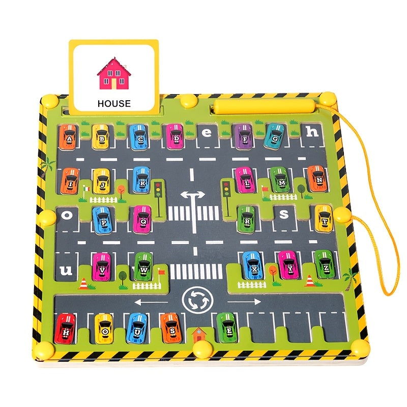 Wooden Magnetic Alphabet Maze Learning Toy for Kids